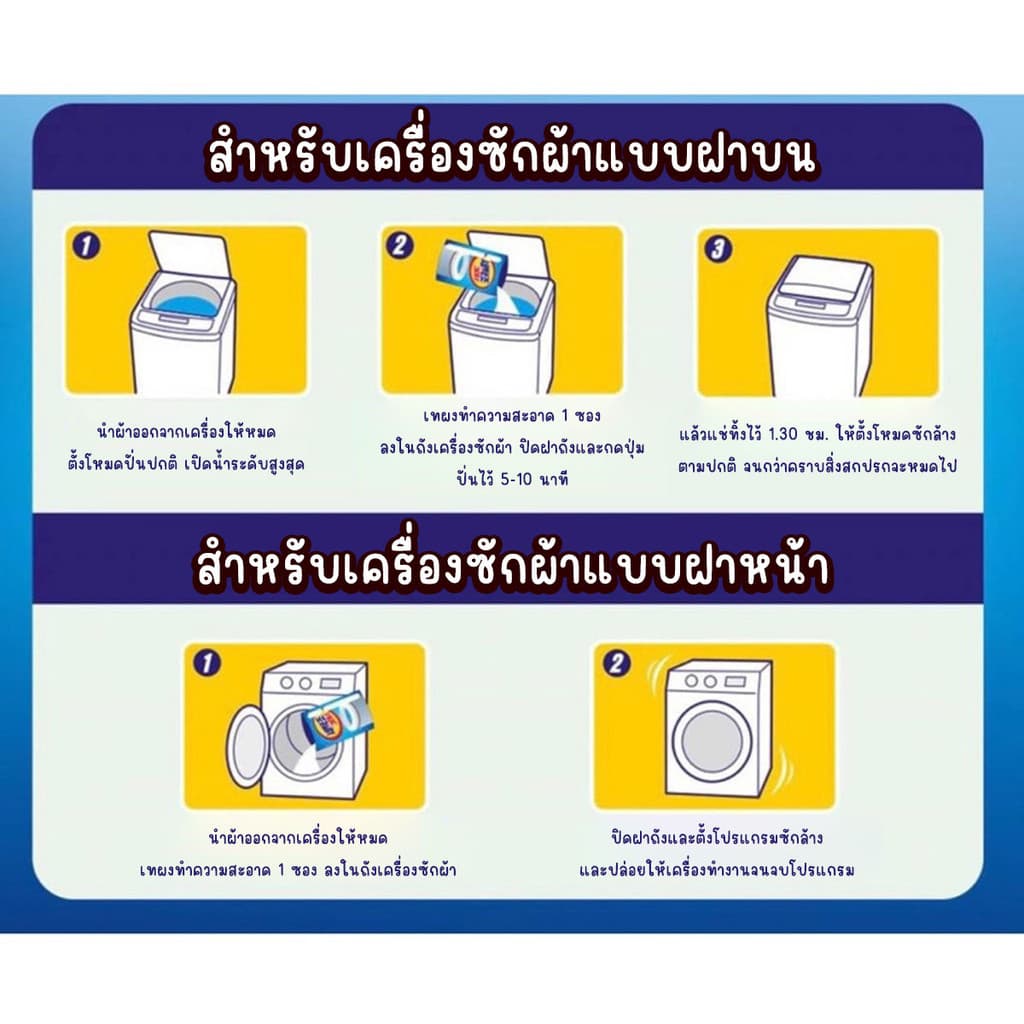 ผงล้างเครื่องซักผ้า ทำความสะอาดเครื่องซักผ้า ช่วยล้างเครื่องซักผ้า สิ่งอุดตัน ขนาด 50 กรัม รูปที่ 2