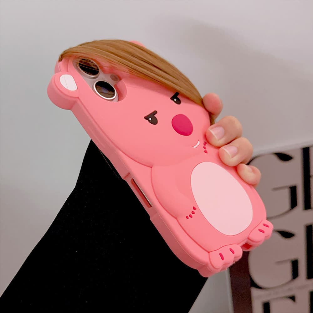 ตลก 3D การ์ตูนถักผม Loopy ซิลิคอนอ่อนเคสโทรศัพท์สําหรับ IPhone 11 16 15 14 Pro Max 12 13 Promax กรอบหนากันกระแทกโทรศัพท์ปกหลัง รูปที่ 7