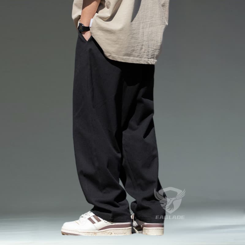 Eaglade Tactical Cargo Baggy Loose Pants for Men K2148 สีดํา B02 รูปที่ 4