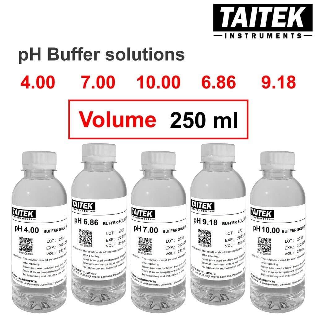 TAITEK น้ำยามาตรฐาน pH Buffer Solution ค่า 4 6.86 7 9.18 10 สำหรับปรับเทียบ คาลิเบรทเครื่องวัดพีเอช รูปที่ 1