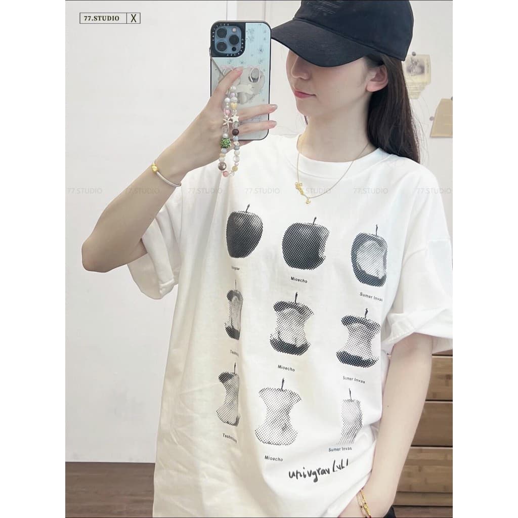 เสื้อยืด OVERSIZE T-SHIRT UNISEX แขนสั้น ผ้าฝ้าย100% ดีไซน์โบว์ สบายตัว ส่งเร็ว24ชม. สไตล์แฟชั่น ขนาด S-3XL รูปที่ 9