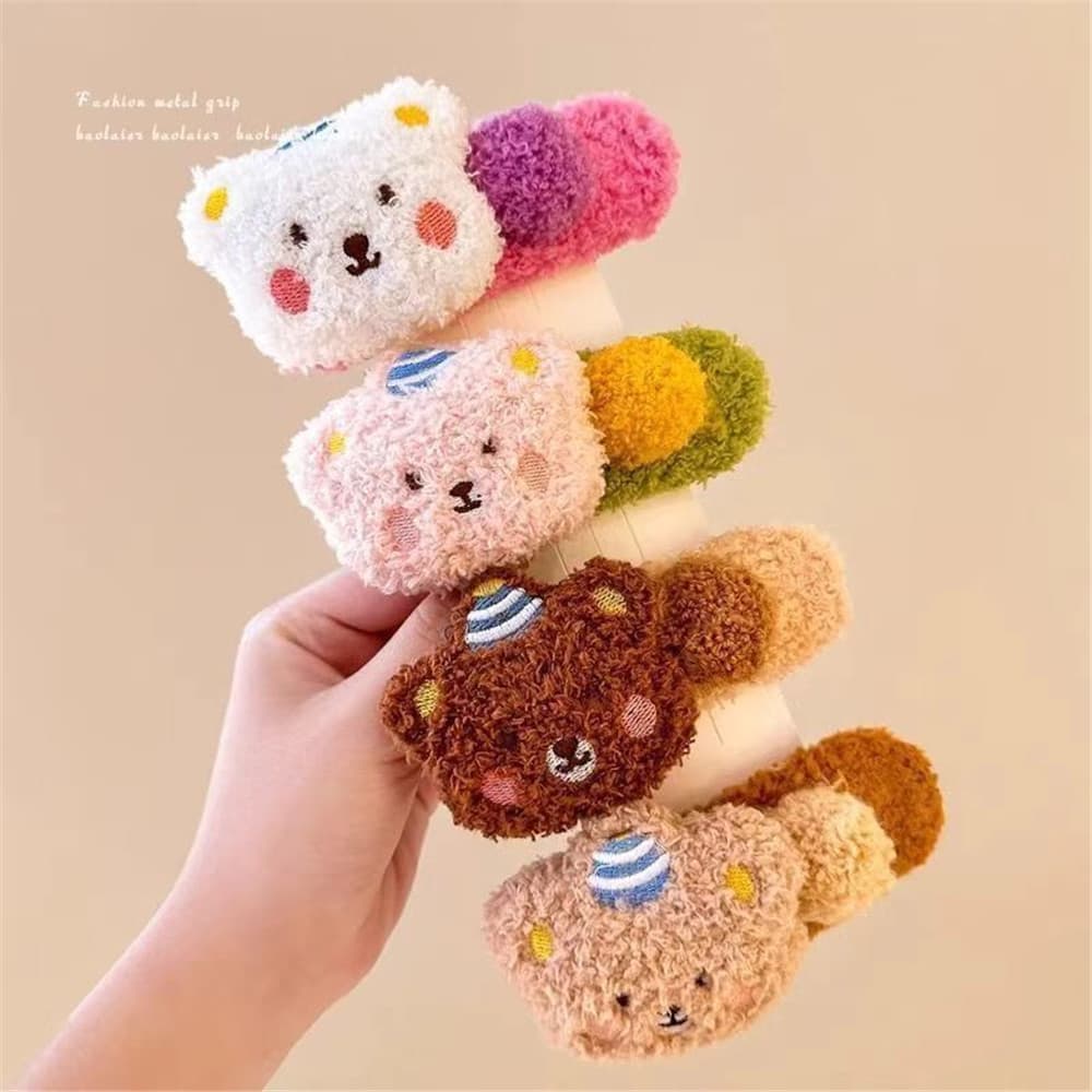 Snow Bear กิ๊บติดผมตุ๊กตาน่ารักสําหรับผู้หญิงด้านหลังศีรษะคลิปขนาดใหญ่ Headwear Duckbill คลิป รูปที่ 6