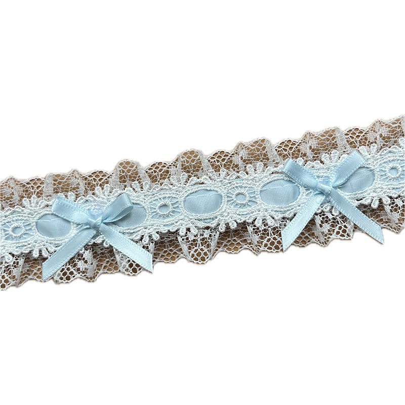 French Lolita High-End Bow Lace Accessories Tie Pain Bag diy วัสดุริบบิ้นจีบตกแต่ง รูปที่ 5