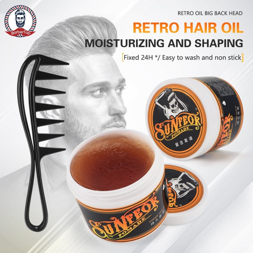สปอตสปอตสปอต#Hairdressing Retro hair oil big back head shaping oil head mousse cream moisturizing shaping hair wax hair mud รูปที่ 1