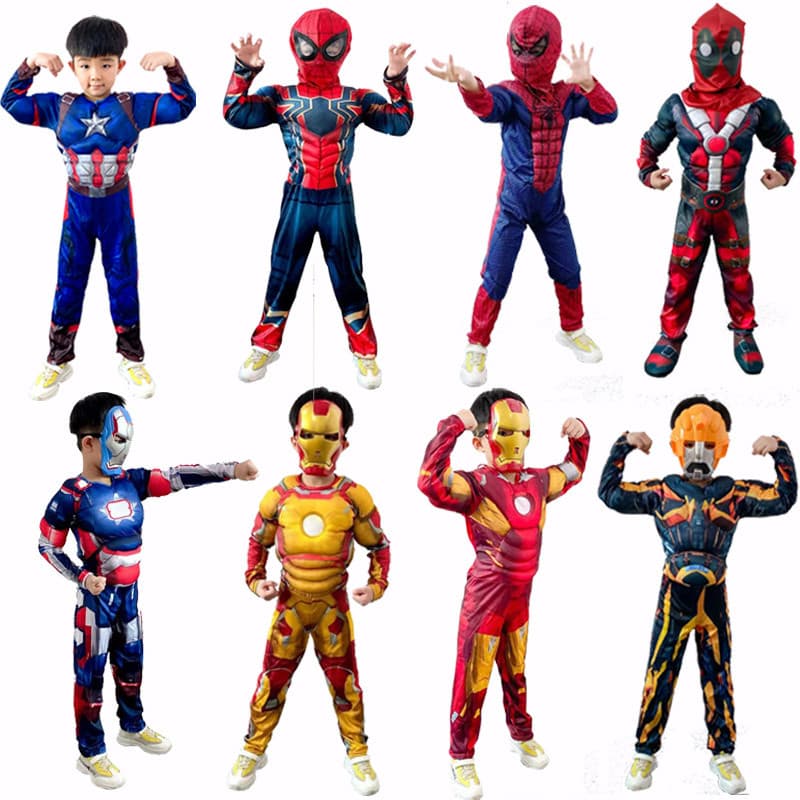 ฮาโลวีน cos ชุดเด็ก Captain America Optimus Prime Hulk Iron Spiderman เสื้อผ้าเด็กชาย รูปที่ 6