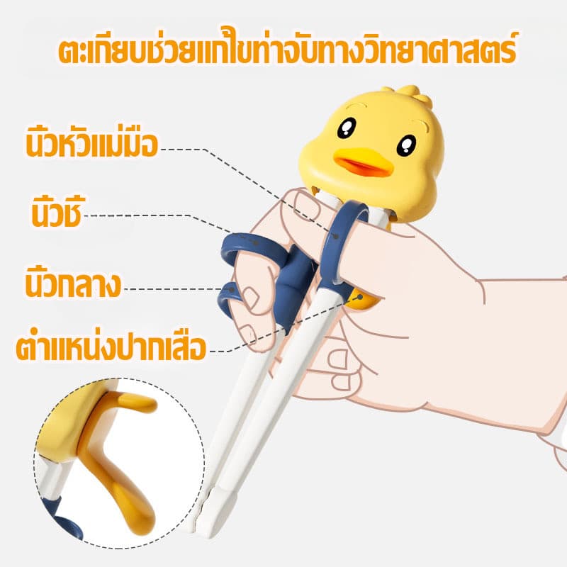 Aoduoyaya ตะเกียบฝึกคีบ ตะเกียบเด็ก 4PCS พร้อมกล่องเก็บของ ตะเกียบหัดคีบสำหรับเด็ก ช้อน/ส้อม รูปที่ 2