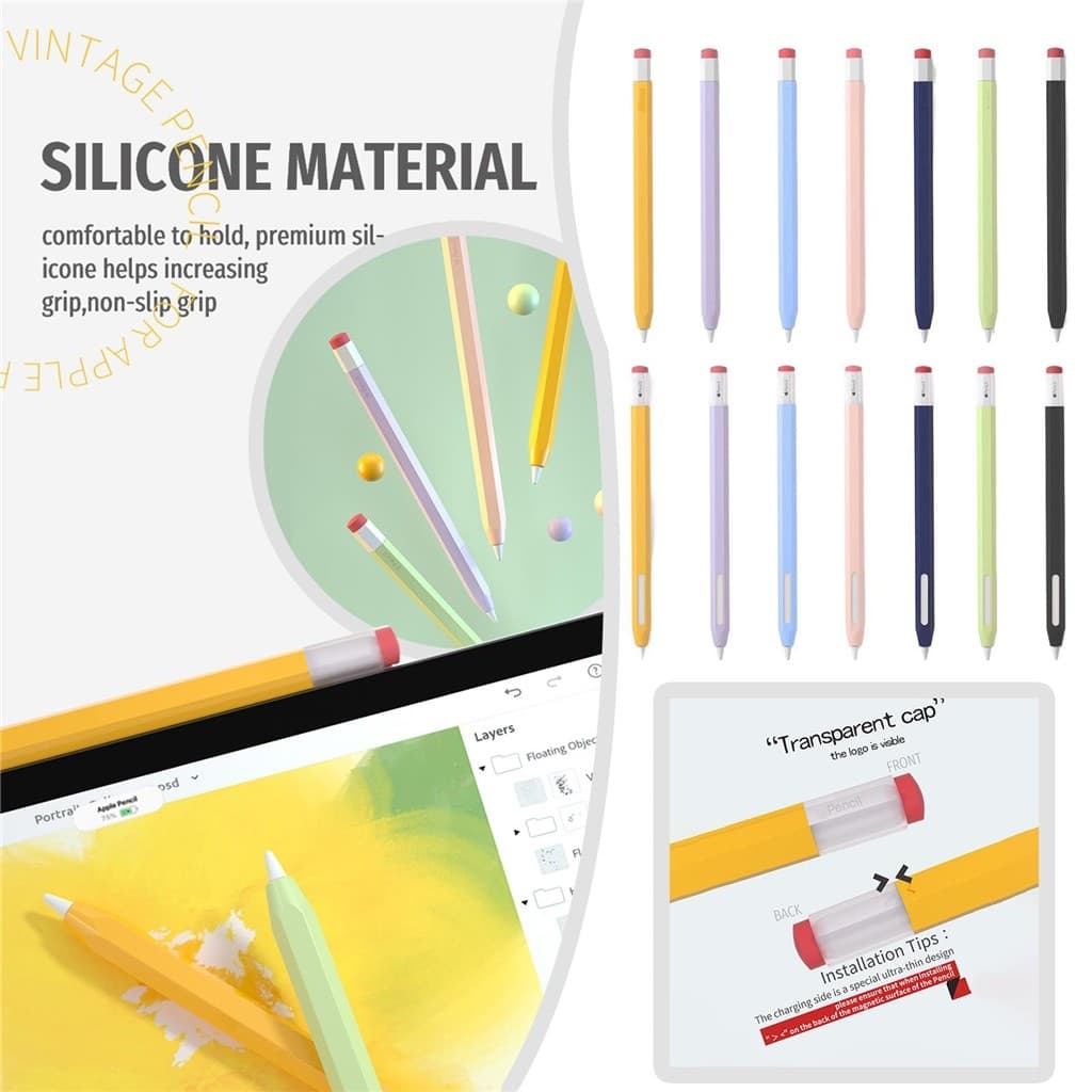 เคสซิลิโคนสำหรับ iPad Apple Pencil Pro 2 1 Gen ป้องกันการลื่น ป้องกันการตก ปลอกอ่อน รุ่นที่ 2 ปลอกป้องกันปากกาเหลวรุ่นที่ 1 รูปที่ 8