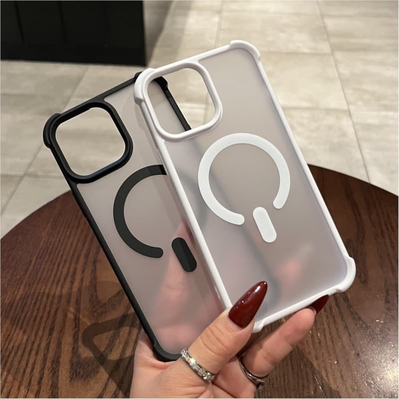 กันกระแทก Matte Clear กันชนสําหรับ iPhone 16 16E 15 14 Plus 13 12 11 Pro Max สําหรับแม่เหล็กชาร์จไร้สาย Capa Cover รูปที่ 5