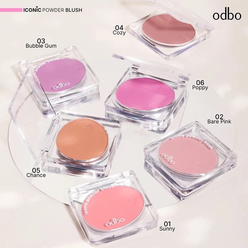 ถูก/แท้บลัชออน ODBO Iconic Powder Blush บลัชไอโคนิค บลัชเนื้อฝุ่น ปัดแก้ม เนียนนุ่ม พิกเมนต์แน่น ติดทน รูปที่ 2
