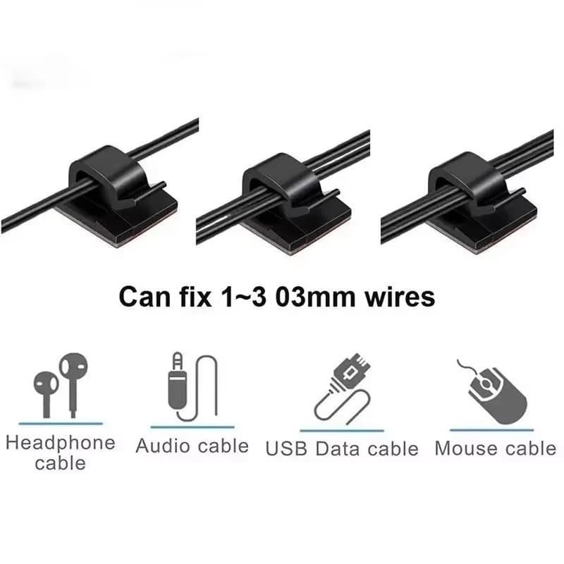 10/30/50 ชิ้น Self กาวสายไฟคลิป/รถผู้ถือสายไฟ Clamp/USB หูฟังสาย Winder Organizer รูปที่ 8