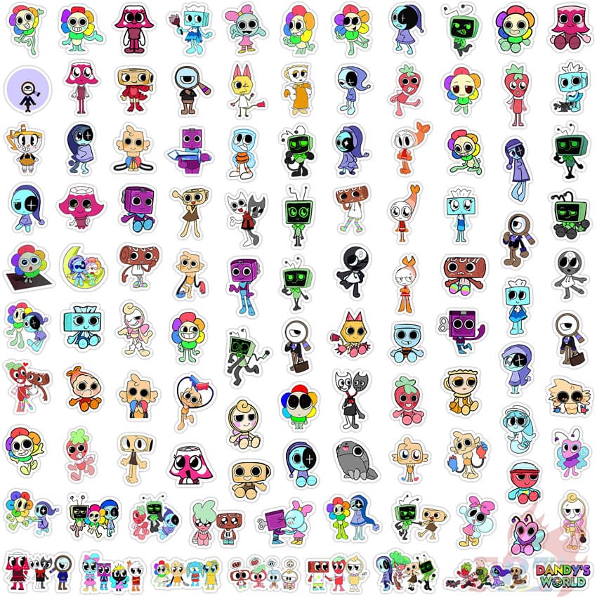 110Pcs/Set Dandy's World Q-1 Mini Diary Manual Stickers DIY Fashion Scrapbooks Album Decor Decals Stickers รูปที่ 3