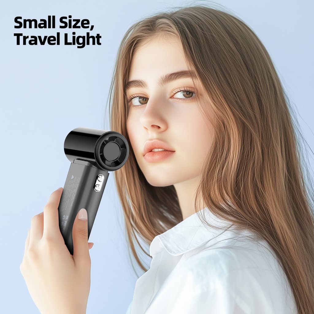 GOOJODOQ GFS007 พัดลมมือถือขนาดเล็กแบบพกพาพัดลม Turbo Jet ความเร็วสูง 4000mAh จอแสดงผล LED รูปที่ 2