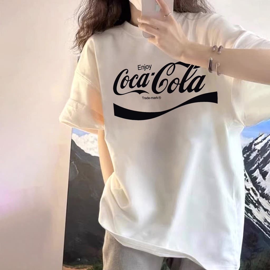 Top.street เสื้อยืดOversize ผ้าCOTTON100%ลาย "COCA COLA" เนื้อผ้าเกรดพรีเมียม คอกลม ใส่สบาย รูปที่ 7