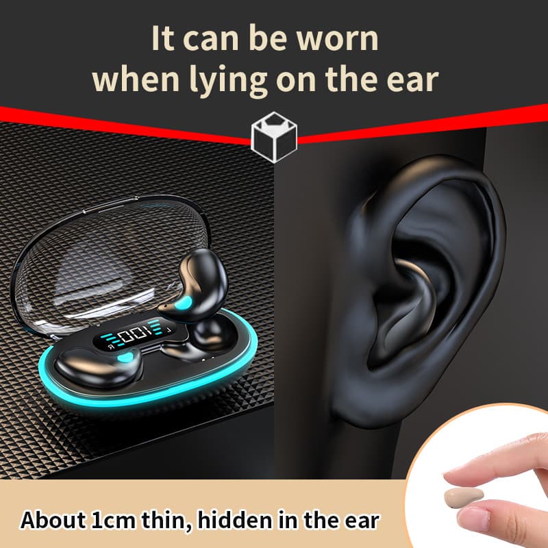 X55 ไร้สาย Sleeping หูฟัง Hi-fi เสียงสเตอริโอ Build-in Mic จอแสดงผล LED หูฟังปุ่มควบคุมชุดหูฟังกันน้ําหูฟังตัดเสียงรบกวนสําหรับโทรศัพท์ทั้งหมด รูปที่ 7