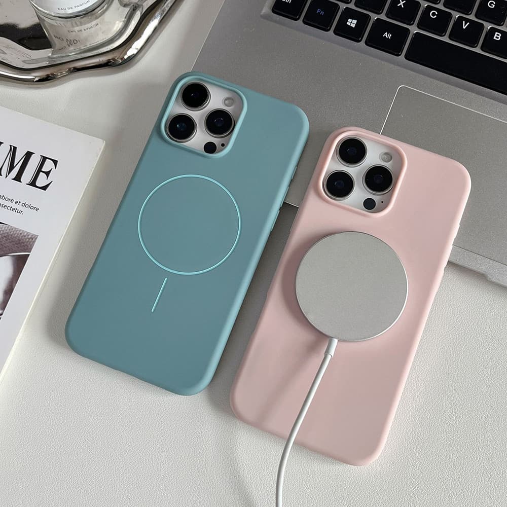 CODเคสไอโฟน Matte เคส iPhone 11 13 17 Air 14 16 12 15 Pro Max เคสอ่อนชาร์จไร้สายแบบแม่เหล็กเคลือบด้านใสบางเฉียบ รูปที่ 4