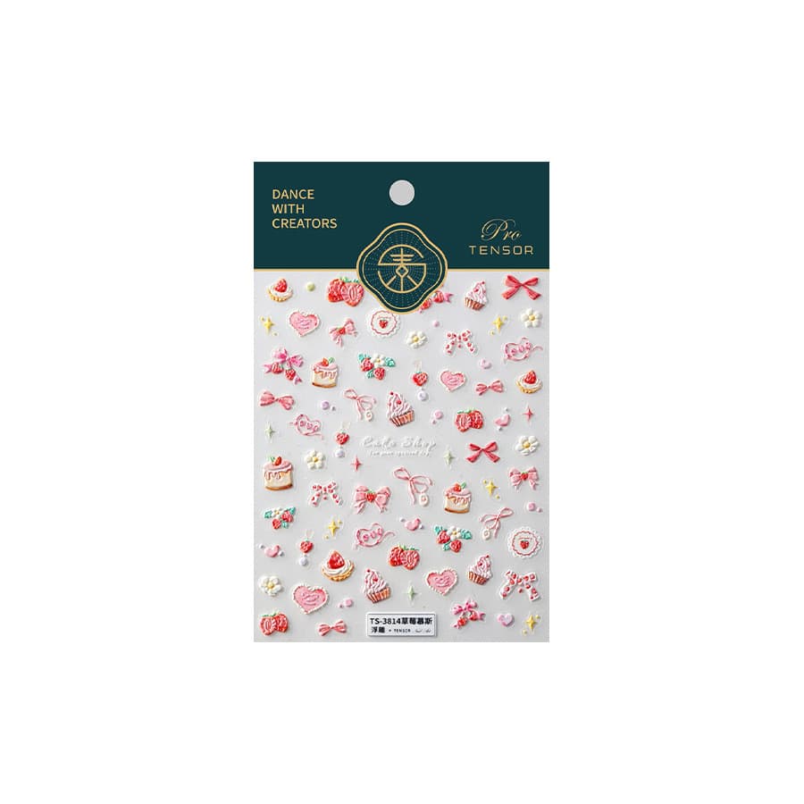 magico Moji Tietsu Cartoon Relief Finger Sticker Pro Frosted Thin Shore Sticker TS-3814 Strawberry Mousse รูปที่ 5