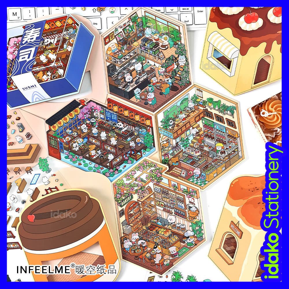 Idako Vol.05 Miniature 3D ภูมิทัศน์สติกเกอร์คู่มือ diy ฉากตกแต่ง SS255 รูปที่ 1