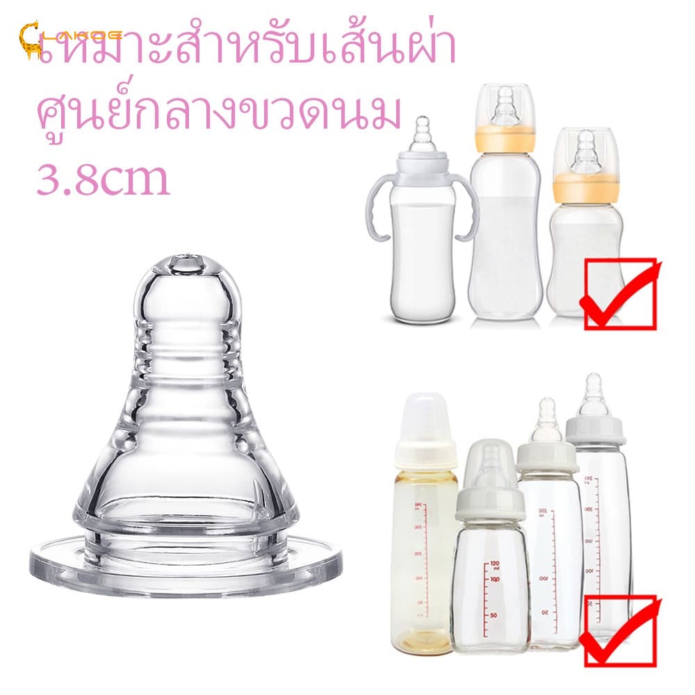 LAKOEMALL จุกนม จุกนมเด็ก ทนต่อการกัด หัวจุกนม จุกขวดนม ซิลิโคนเกรดอาหาร จุกนมนิ่ม รูปที่ 3