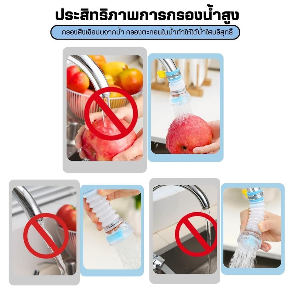 หัวต่อก๊อกน้ำ อ่างล้างหน้า ช่วยประหยัด เพิ่มแรงดัน หมุนได้ 360 องศา พกพาง่าย ใช้งานสะดวก รูปที่ 6