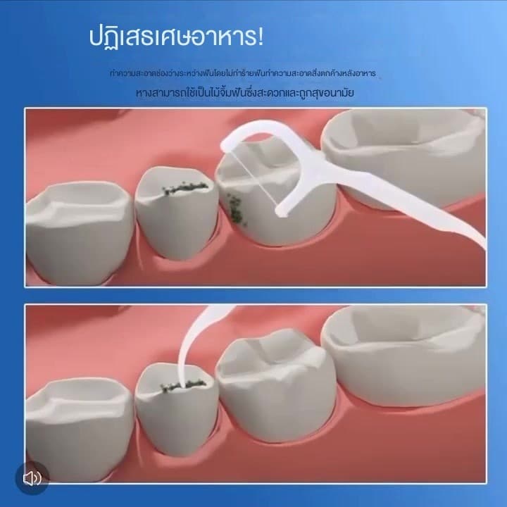แพ็คฟลอสฟัน 50ชิ้น 1กล่อง สุขภาพช่องปาก ไหมขัดฟัน​ รูปที่ 3
