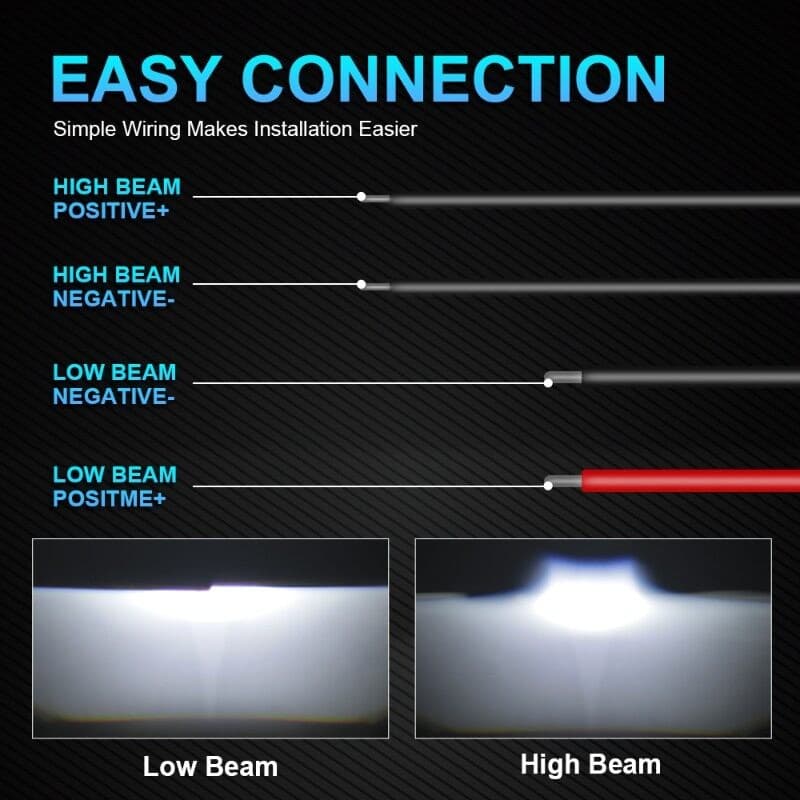 เลนส์โปรเจคเตอร์ไฟหน้ารถยนต์ LED Hi/Lo Beam H4 H7 9005 HB3 9006 HB4 2.5 นิ้ว 3.0 นิ้ว 2 ชิ้น 6000K Lampu รูปที่ 8