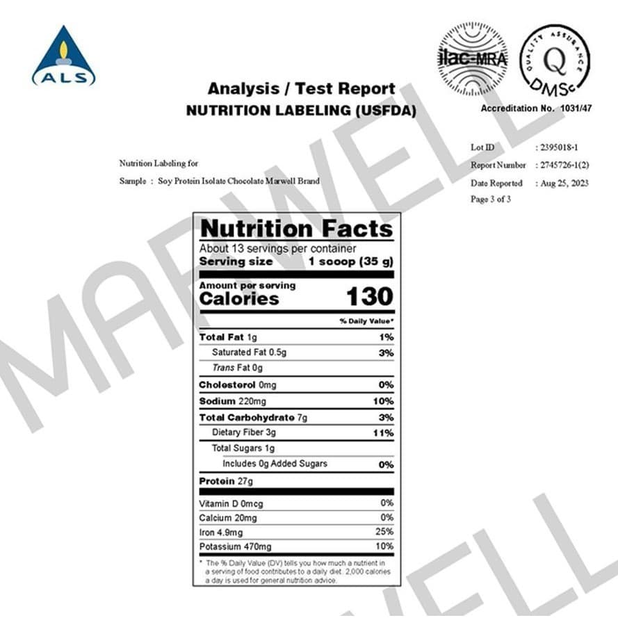 MARWELL SOY PROTEIN CHOCOLATE 900g ซอย โปรตีน ถั่วเหลือง รสช๊อคโกแลต 900กรัม รูปที่ 7