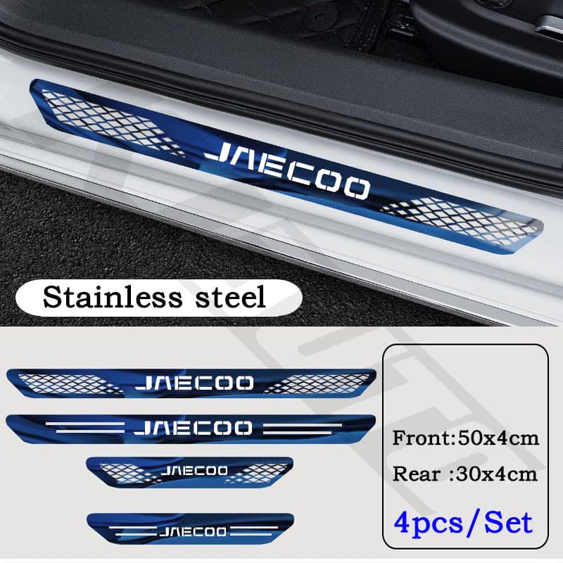 4pcs Jaecoo รถสแตนเลสเกณฑ์แถบโลหะยินดีต้อนรับเหยียบตกแต่ง Auto จัดแต่งทรงผมสติกเกอร์สําหรับ Chery Jaecoo J7 J8 Phev อุปกรณ์เสริม รูปที่ 3