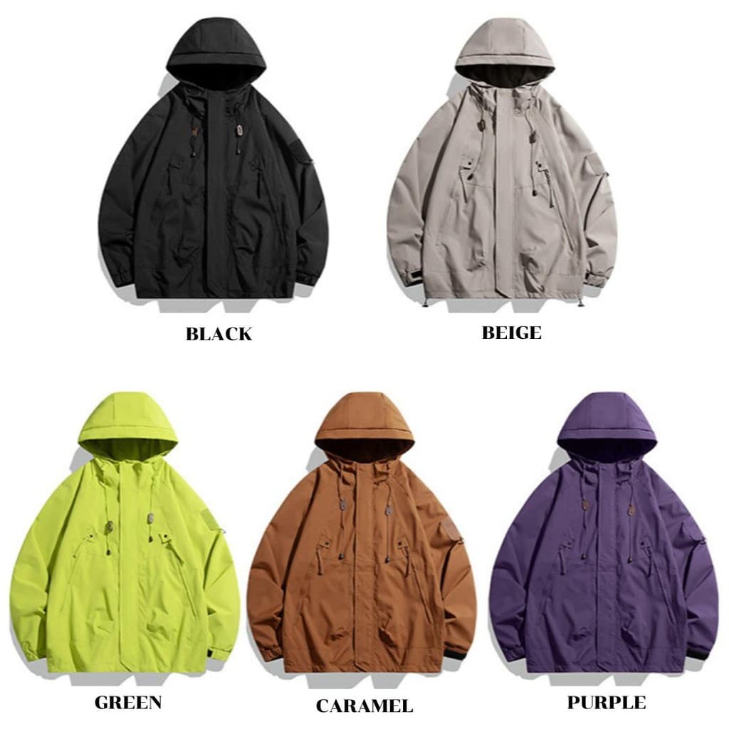 MNO.9 Jackets J90 แจ็คเก็ตผ้าร่ม มีฮู้ด กันลม กันแดด เนื้อผ้า2ชั้น มีกระเป๋าหน้า ซิปซ่อน ชายเสื้อปรับจั๊ม ปลายแขนสม็อค รูปที่ 2