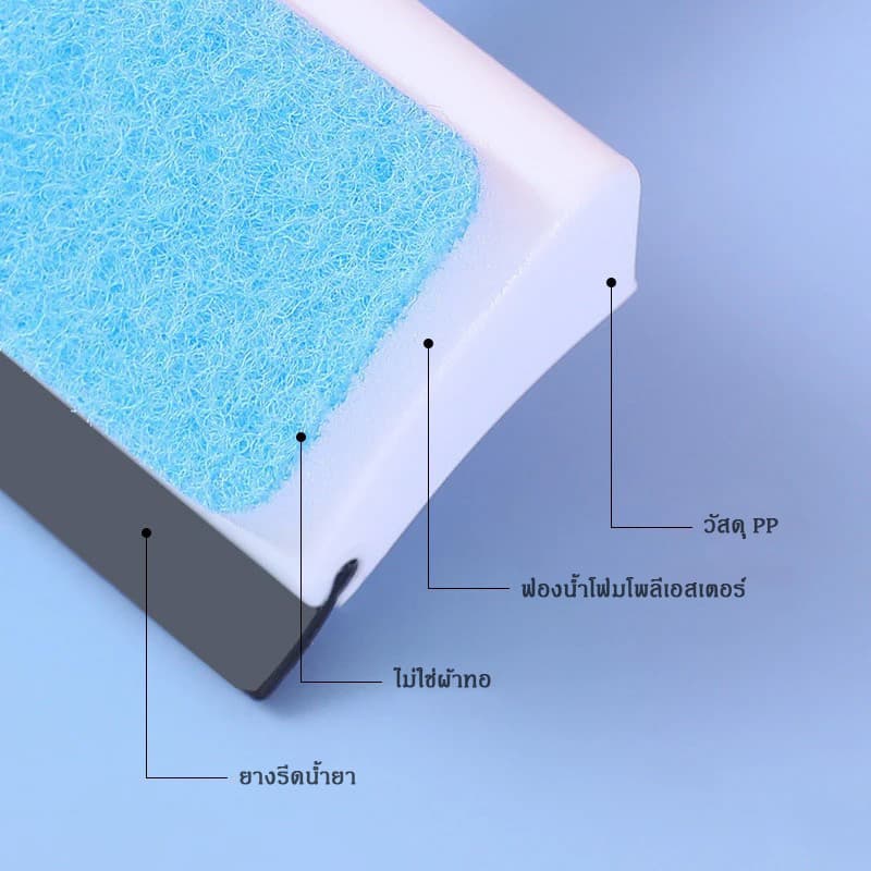 Crystal ที่เช็ดกระจก 2in1 เช็ดกระจก แปรงขัด ไม้เช็ดกระจก แปรงทำความสะอาด แปรงขัดอเนกประสงค์ พร้อมยางรีดน้ำในตัว ทําความส รูปที่ 5