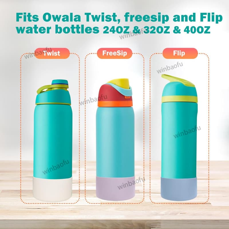 ซิลิโคนขวดน้ํา Boot สําหรับ Owala 24oz 32oz 40oz, ป้องกันขวดด้านล่างฐานสําหรับ Owala FreeSip Twist และ Flip Flask ขวด รูปที่ 4