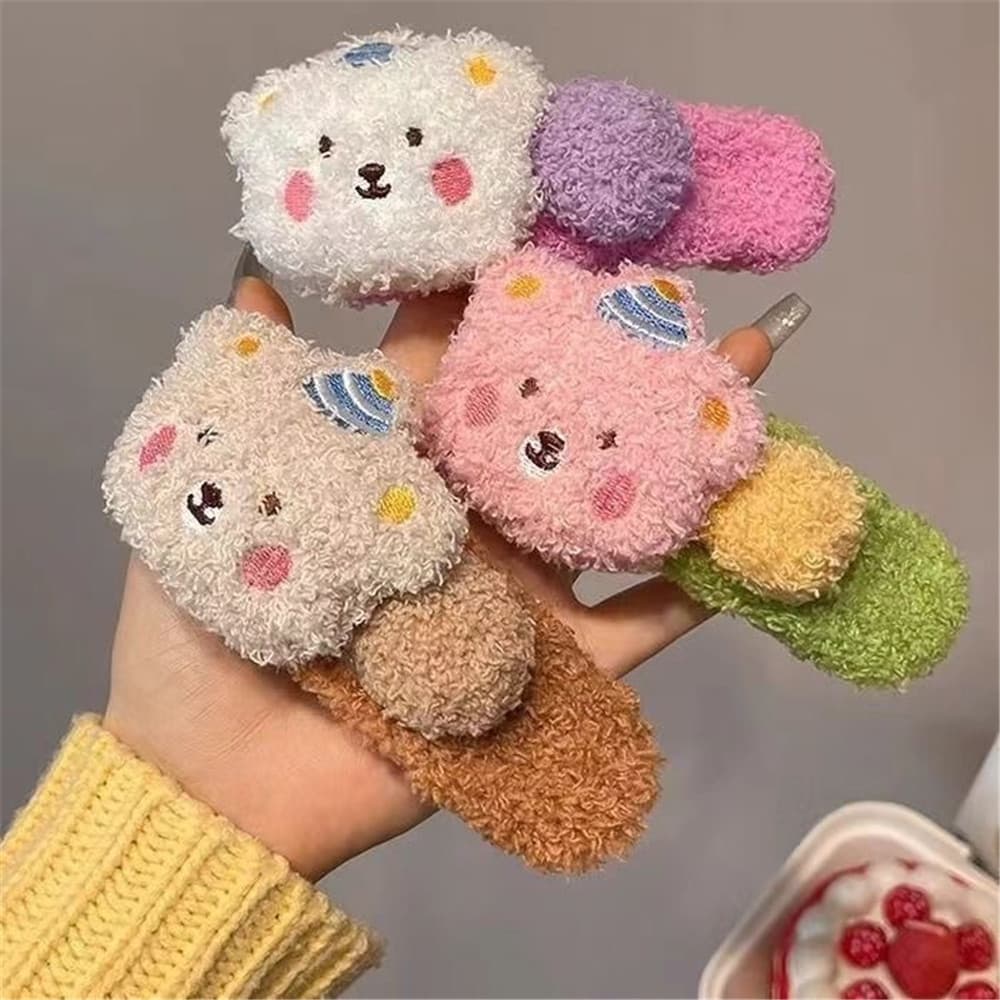 Snow Bear กิ๊บติดผมตุ๊กตาน่ารักสําหรับผู้หญิงด้านหลังศีรษะคลิปขนาดใหญ่ Headwear Duckbill คลิป รูปที่ 5