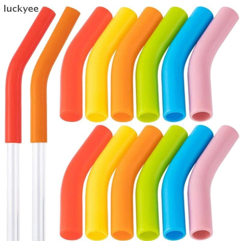 Luckyee 6 ชิ้น/เซ็ตซิลิโคนอ่อนฟางครอบคลุมหลอดเคล็ดลับครอบคลุม Fit สําหรับ 9 มม.กว้างสแตนเลสหัวฉีดหลอด TQ รูปที่ 1