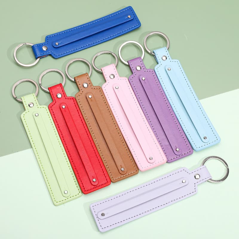ชื่อที่กําหนดเอง Pu พวงกุญแจธุรกิจของขวัญ Y2K Key แขวนจี้รถ Key Chains โลหะแหวน DIY อุปกรณ์เสริม รูปที่ 7
