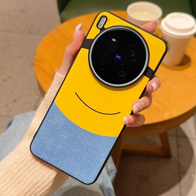 Thin & Light Minions Eyes Design Spliced หนังสําหรับ Vivo X200 Ultra X200S X200 Pro Mini X300 Pro X300 ฝาครอบโทรศัพท์ปลอก รูปที่ 2