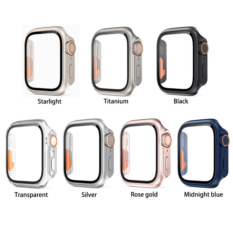 เคสฟิล์มกันรอยสําหรับ iWatch ขนาด 40/41/44/45 มม. Series 9/8/7/SE/6/5/4 โครงพลาสติกแข็ง ป้องกัน รูปที่ 2