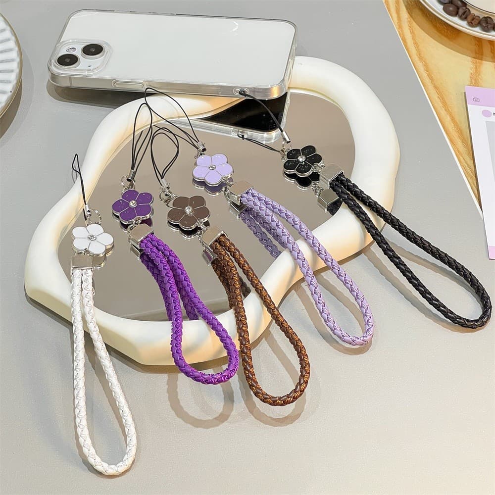 สายคล้องโทรศัพท์มือถือ เคสโทรศัพท์มือถือสำหรับผู้หญิง เชือกแขวน สายคล้องข้อมือ ป้องกันการสูญหาย - โคลเวอร์สี่แฉก-SJPS รูปที่ 1