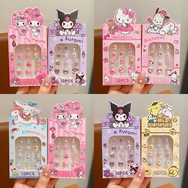 สติกเกอร์ติดเล็บ, สําหรับเด็ก สติกเกอร์เล็บน่ารักสำหรับเด็กผู้หญิง DIY เล็บปลอม มีกาวในตัว รูปที่ 8
