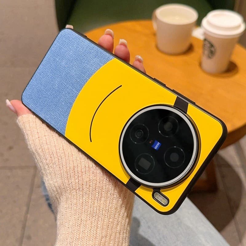 Thin & Light Minions Eyes Design Spliced หนังสําหรับ Vivo X200 Ultra X200S X200 Pro Mini X300 Pro X300 ฝาครอบโทรศัพท์ปลอก รูปที่ 7