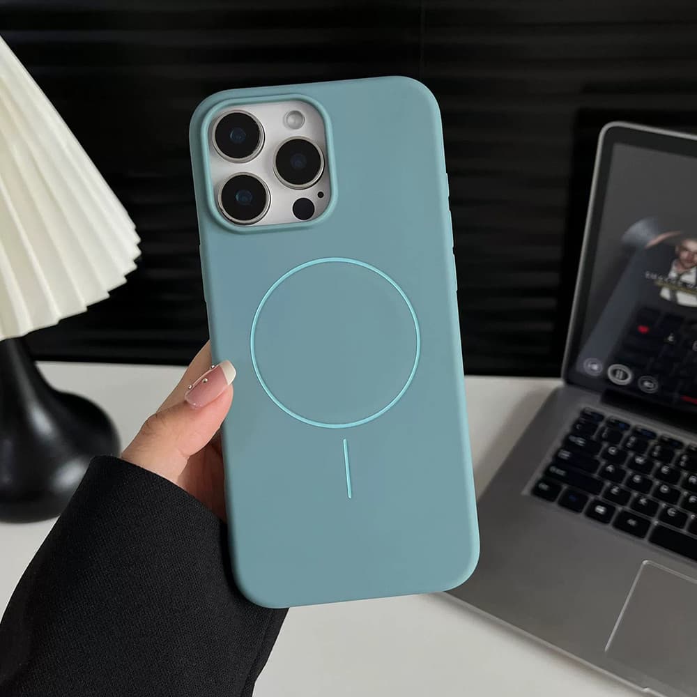 CODเคสไอโฟน Matte เคส iPhone 11 13 17 Air 14 16 12 15 Pro Max เคสอ่อนชาร์จไร้สายแบบแม่เหล็กเคลือบด้านใสบางเฉียบ รูปที่ 3
