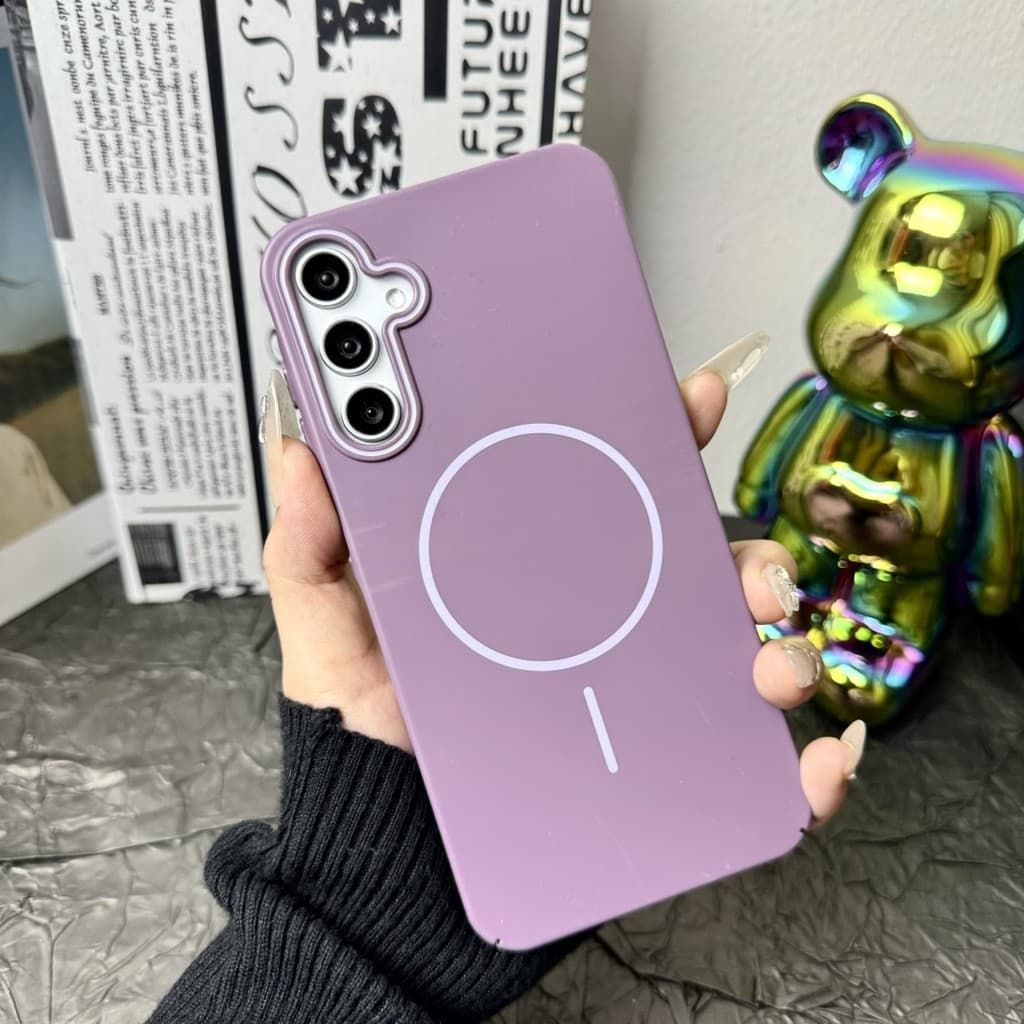 เคสโทรศัพท์แม่เหล็กสำหรับ Samsung Galaxy A56 A36 A26 A16 A06 A55 A35 A25 A15 A05S A05 5G 4G ซัมซุง Case ป้องกันการกระแทก สีพื้น ปก PC รูปที่ 1