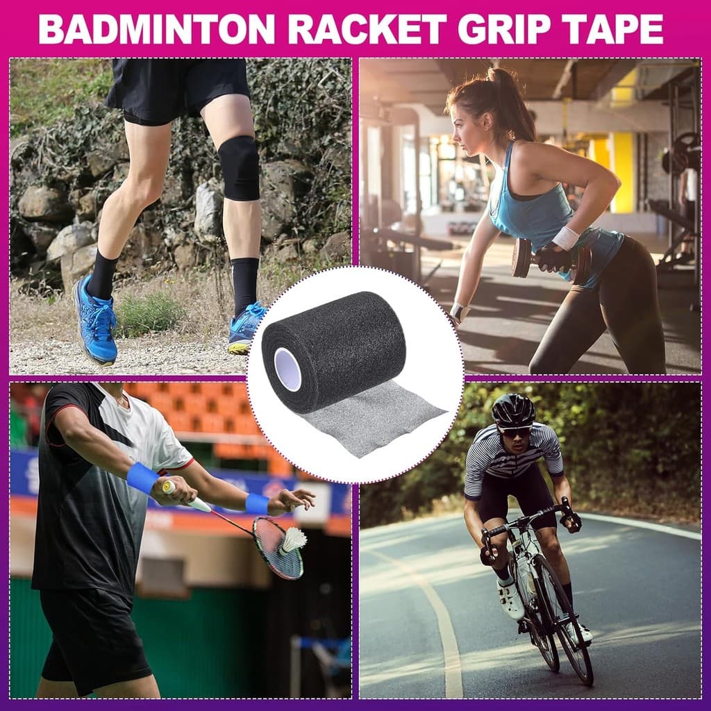 7 ซม.* 10 M Pickleball แบดมินตัน Grip Cushion Wrap - PE เทนนิสไม้แบดมินตัน Grip เทป Anti Slip Backing ฟิล์ม, ใช้กับ Ball Racket กีฬาการฝึกอบรม รูปที่ 8