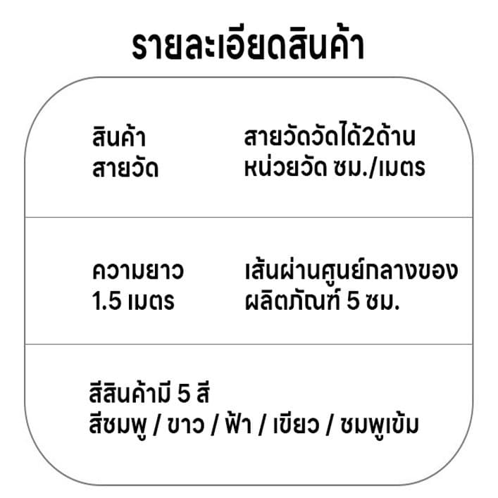 ตลับเมตร สายวัดน่ารัก ม้วนเก็บง่ายแค่กดปุ่ม สายไม่พันกัน ตลับสายวัด สายวัด สายวัดเอว ยาว1.5เมตร 2หน่วยวัด2ด้านซม./เมตร รูปที่ 8