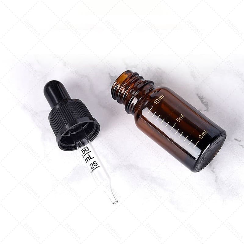 ขวดหยดสารสีชา ขวดแก้ว+หลอดหยด มีสเกล Amber Glass Dropper Bottle DIY รูปที่ 6