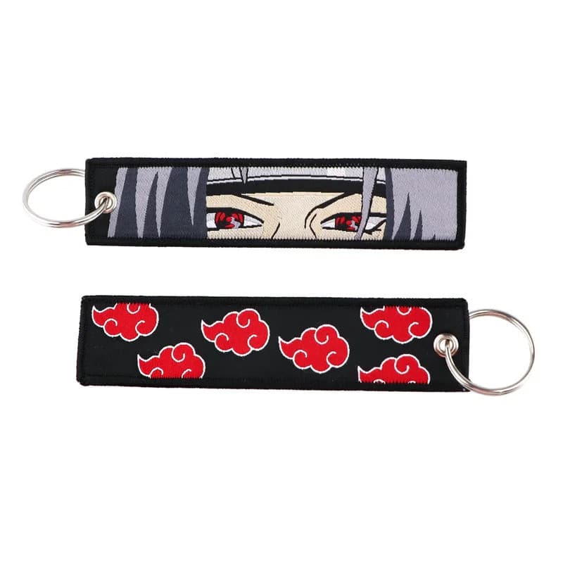 อะนิเมะญี่ปุ่น Naruto เย็บปักถักร้อย Key Fobs แท็กกุญแจรถจักรยานยนต์ Chiro พวงกุญแจรถแฟชั่น รูปที่ 7