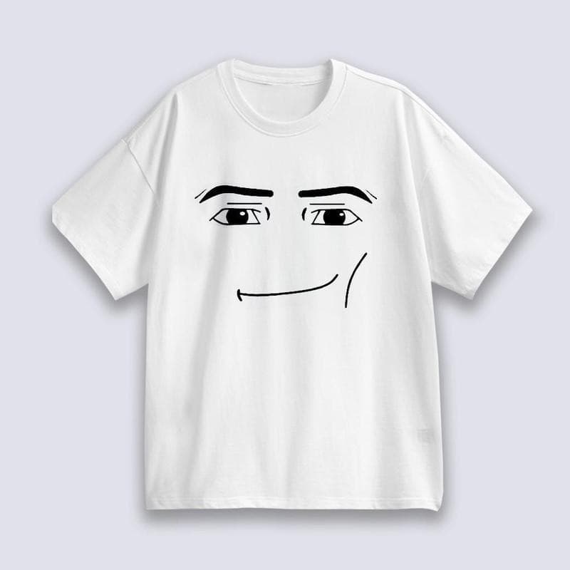 ใหม่ Unisex เสื้อยืด พิมพ์ลาย Roblox Man Face Game สําหรับผู้ชาย T-shirt เป็นกลางCOD เสื้อยืดแขนสั้นลายดอกไม้ รูปที่ 1