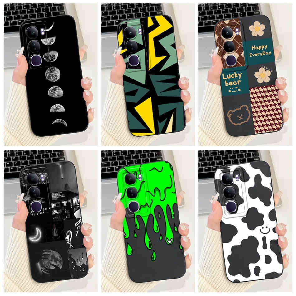 Vivo Y200 Cool Moon Milk Ripple รูปแบบเคสโทรศัพท์ Vivo Y200 5G เลนส์ป้องกันกรณีซิลิคอนอ่อน รูปที่ 1