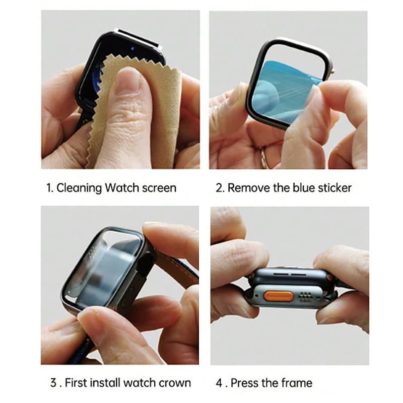 เคสฟิล์มกันรอยสําหรับ iWatch ขนาด 40/41/44/45 มม. Series 9/8/7/SE/6/5/4 โครงพลาสติกแข็ง ป้องกัน รูปที่ 8