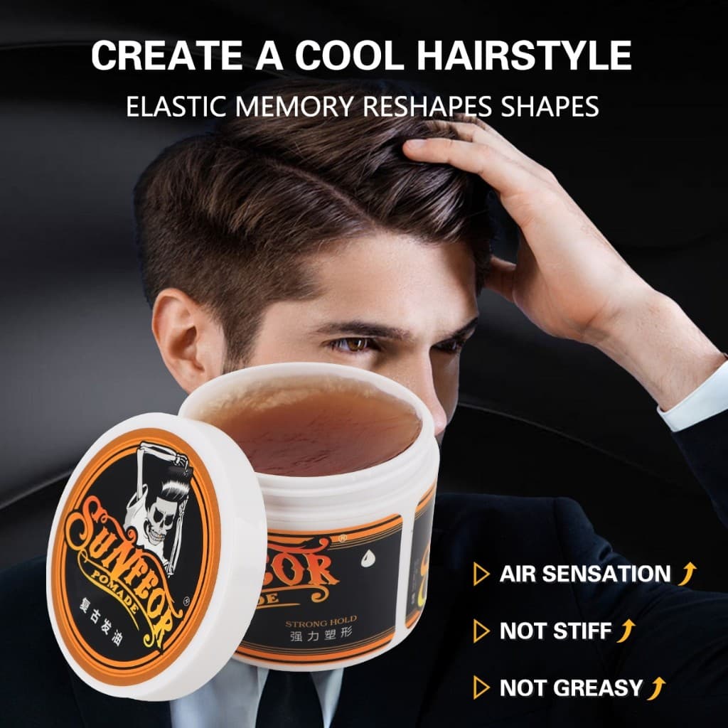 สปอตสปอตสปอต#Hairdressing Retro hair oil big back head shaping oil head mousse cream moisturizing shaping hair wax hair mud รูปที่ 2
