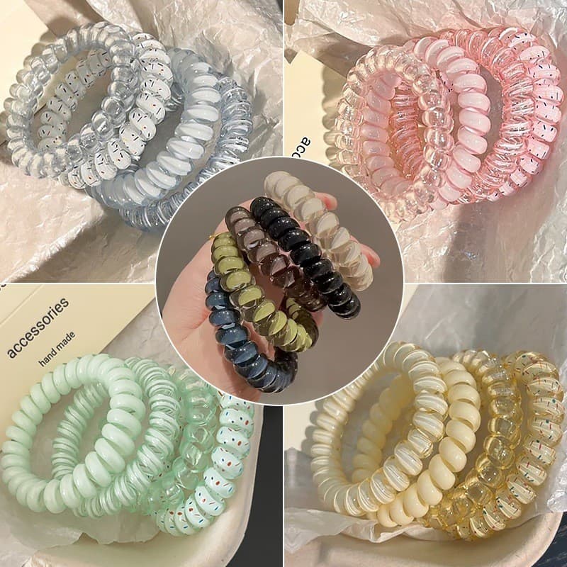 4pcs ยางรัดผม โดปามีน เครื่องประดับผม สําหรับผู้หญิง ยืดหยุ่นได้ดีมาก เชือกมัดผมหางม้า แฟชั่นเรียบง่าย G3260 รูปที่ 4