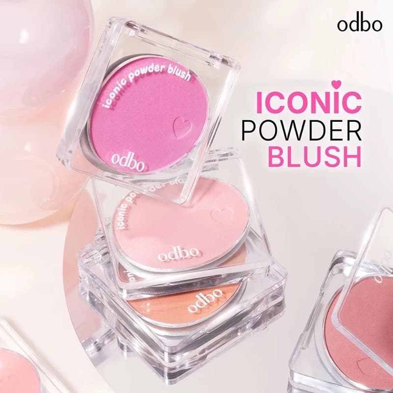 ถูก/แท้บลัชออน ODBO Iconic Powder Blush บลัชไอโคนิค บลัชเนื้อฝุ่น ปัดแก้ม เนียนนุ่ม พิกเมนต์แน่น ติดทน รูปที่ 1